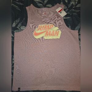 Jumpman Lilac Tank Top With Pink Nike Swish